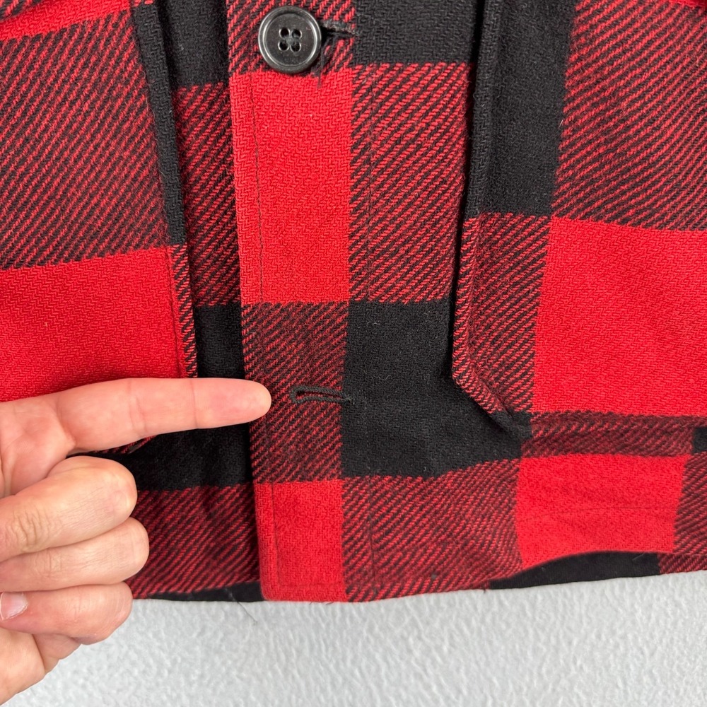 Vintage Pendleton Jacket Mens Large Red Plaid Mackinaw Cruiser 70s - Picture 5 of 15